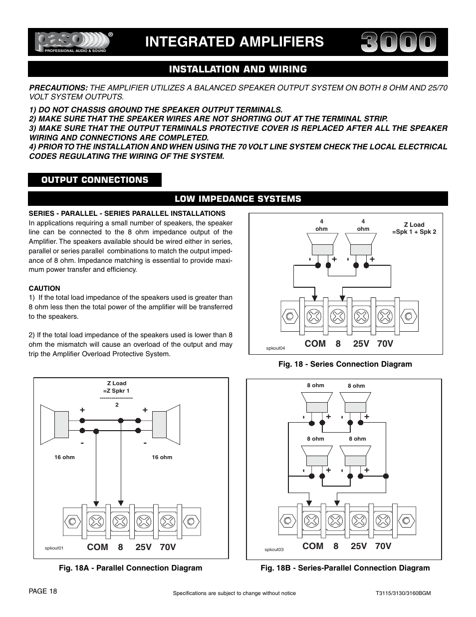 Integrated amplifiers | Paso Sound T3115BGM User Manual | Page 18 / 24