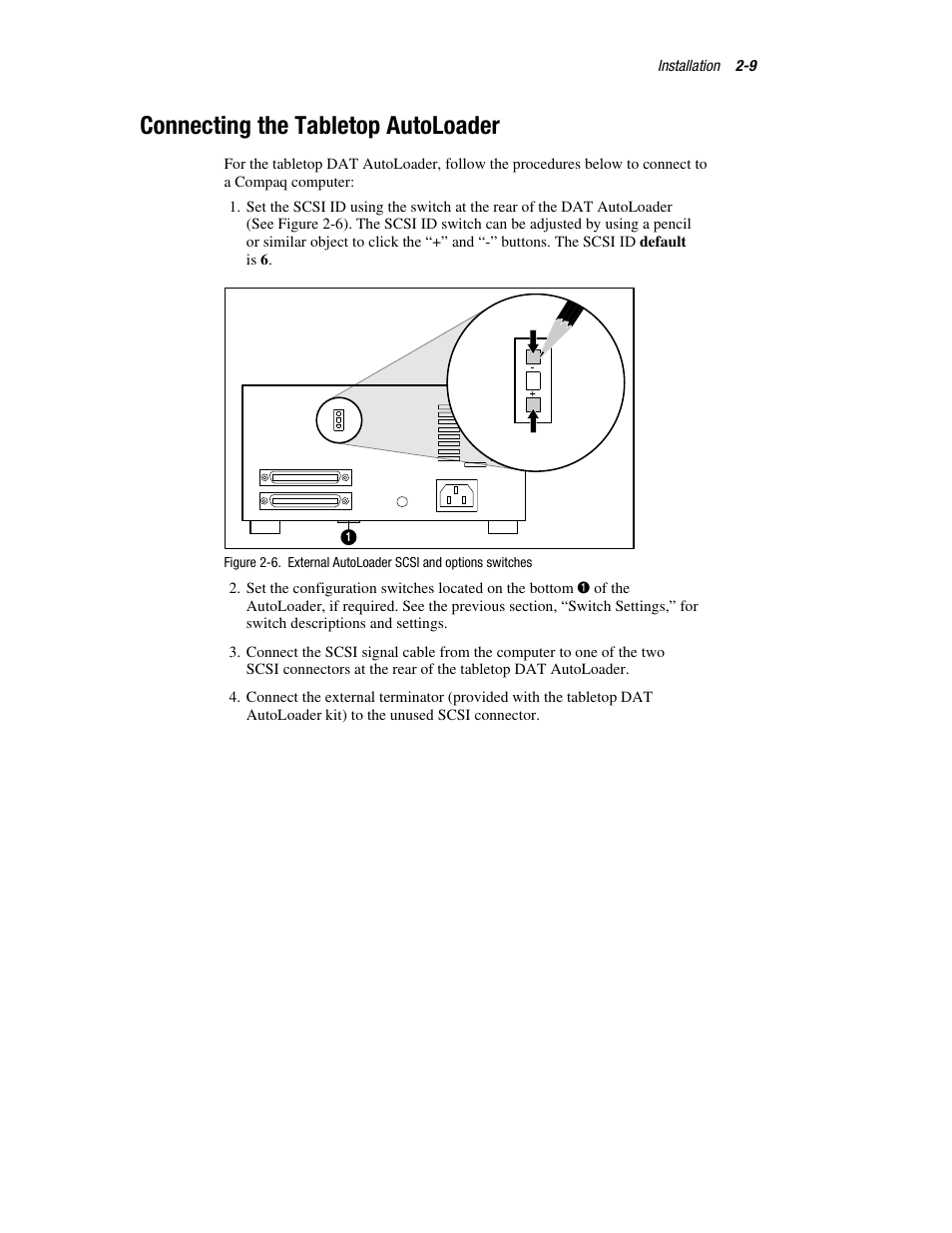 Connecting the tabletop autoloader | Compaq 326817-003 User Manual | Page 27 / 80