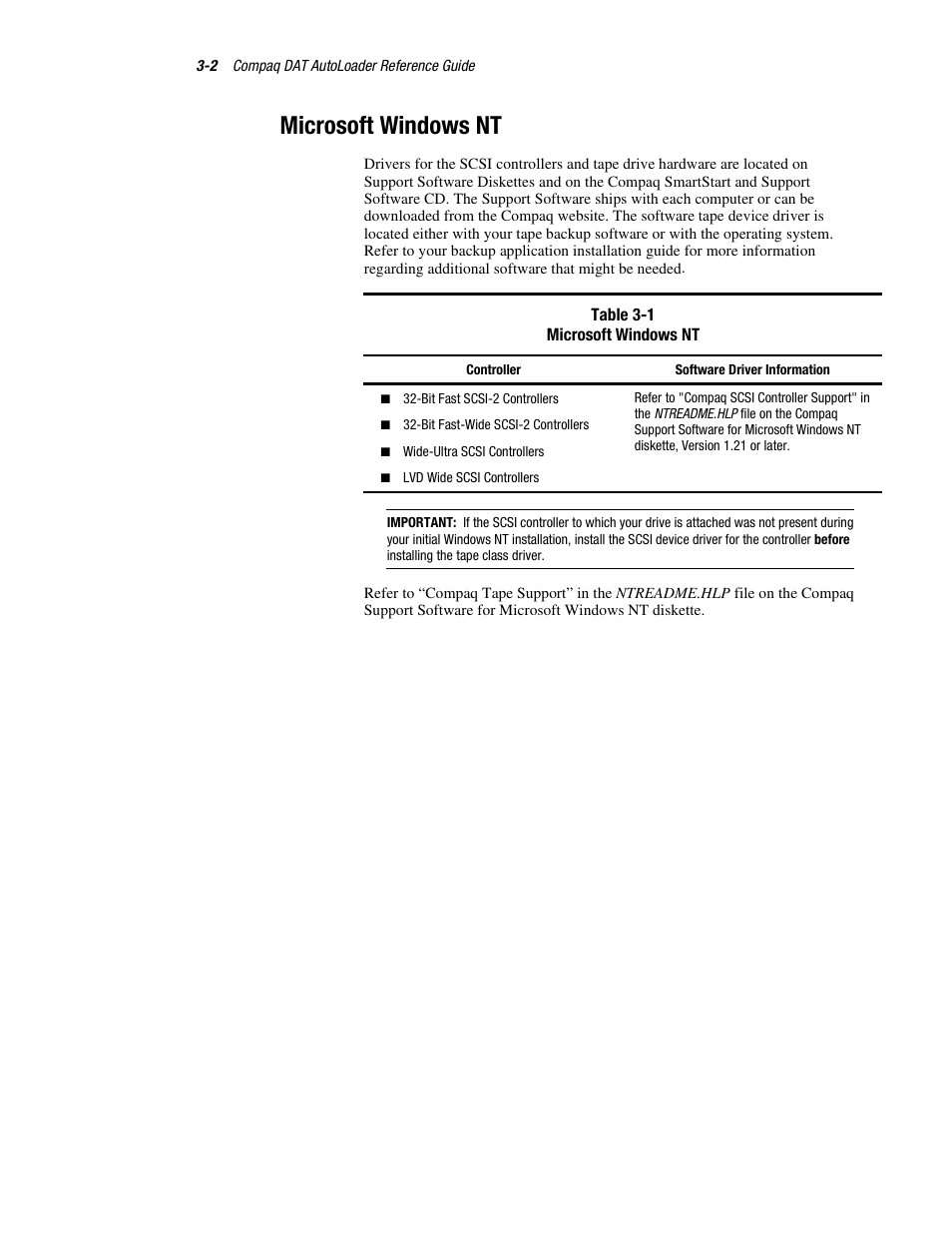 Microsoft windows nt | Compaq 326817-003 User Manual | Page 30 / 80
