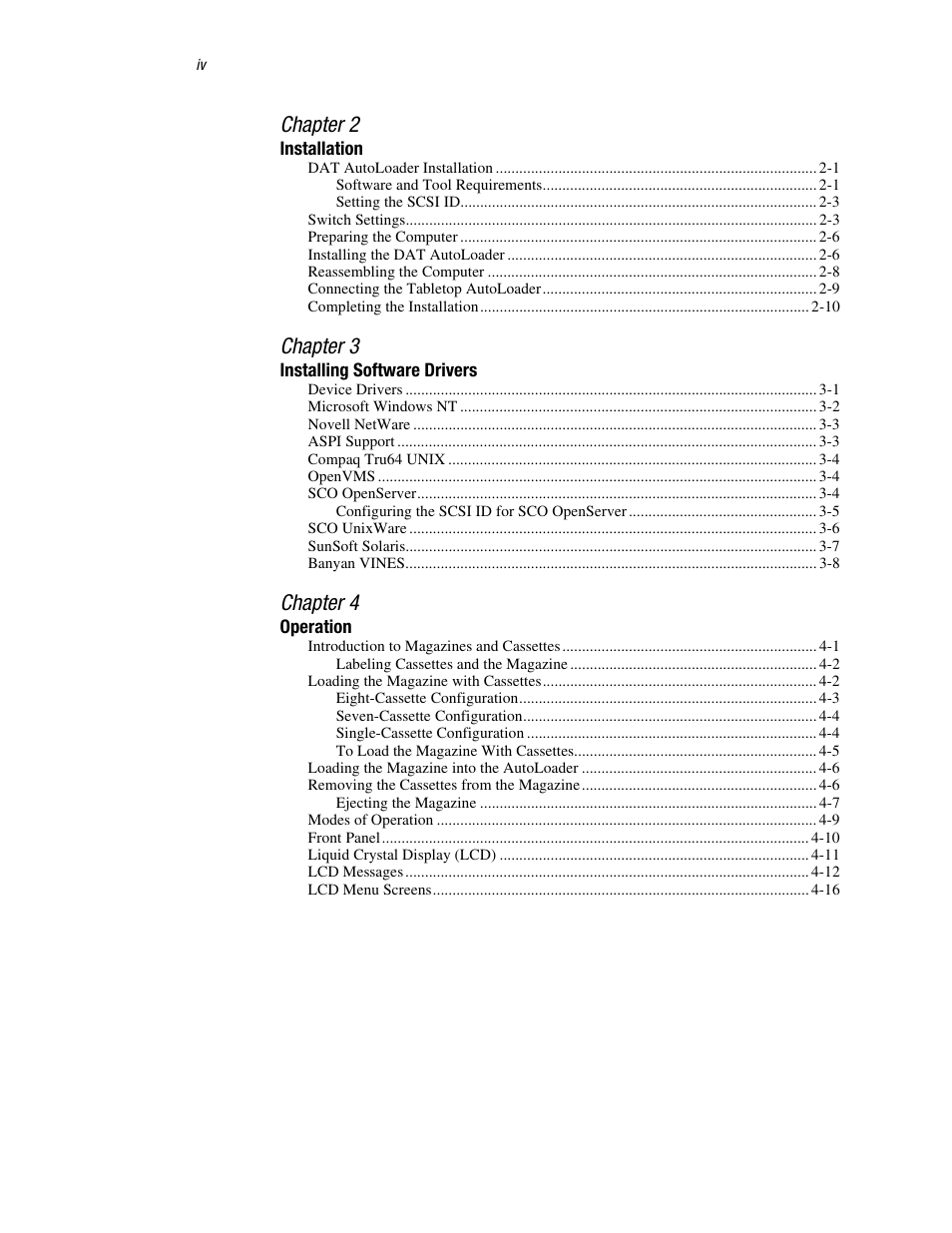 Chapter 2, Chapter 3, Chapter 4 | Compaq 326817-003 User Manual | Page 4 / 80
