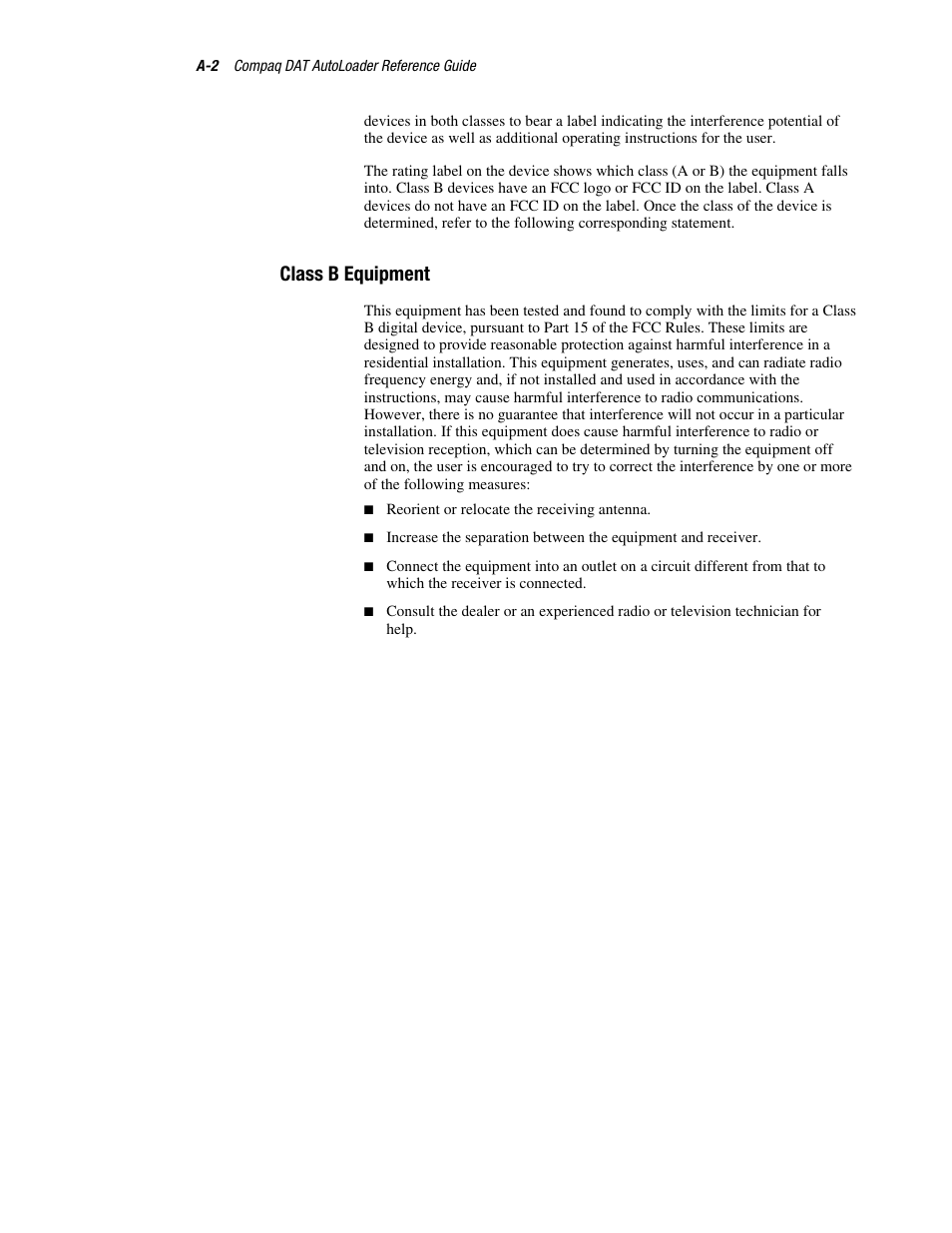 Class b equipment | Compaq 326817-003 User Manual | Page 66 / 80