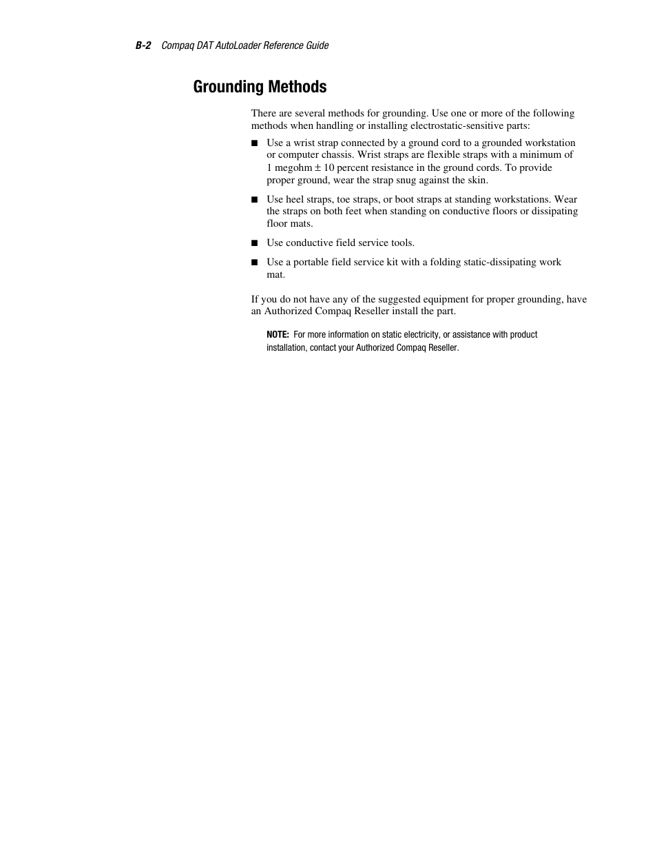 Grounding methods | Compaq 326817-003 User Manual | Page 71 / 80