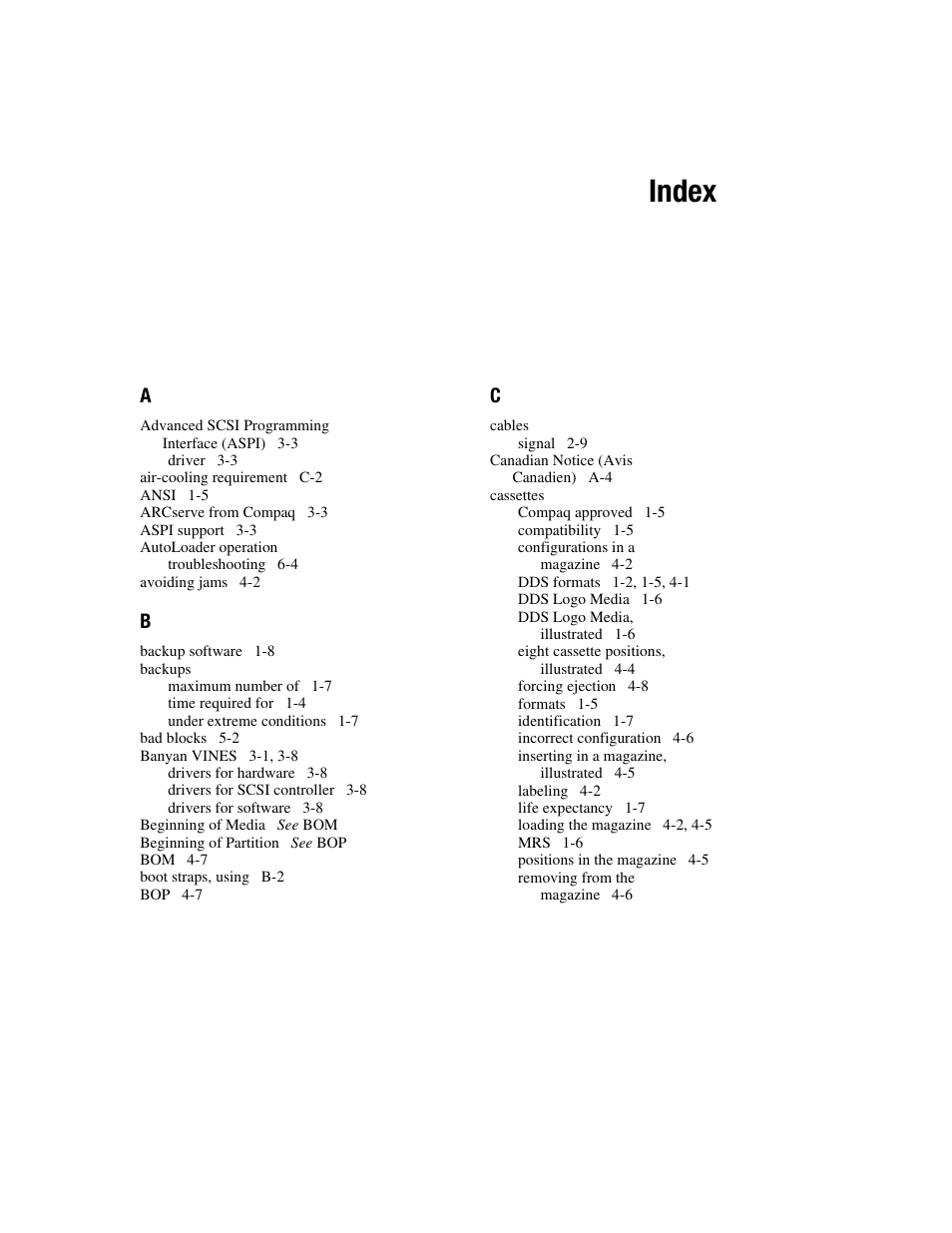 Index | Compaq 326817-003 User Manual | Page 75 / 80