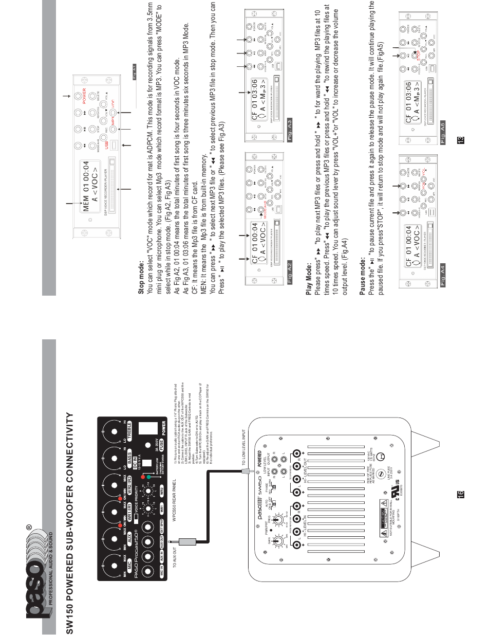 Sw150 powered s ub-woofer c onnectivity | Paso Sound WPCS50 User Manual | Page 15 / 16