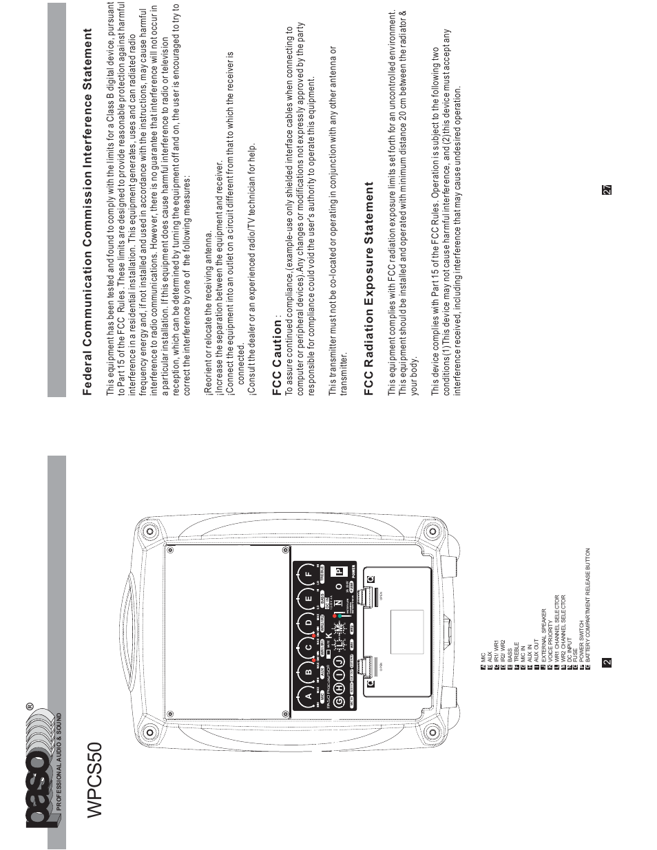 Wpcs50, Uhf v ersion | Paso Sound WPCS50 User Manual | Page 4 / 16