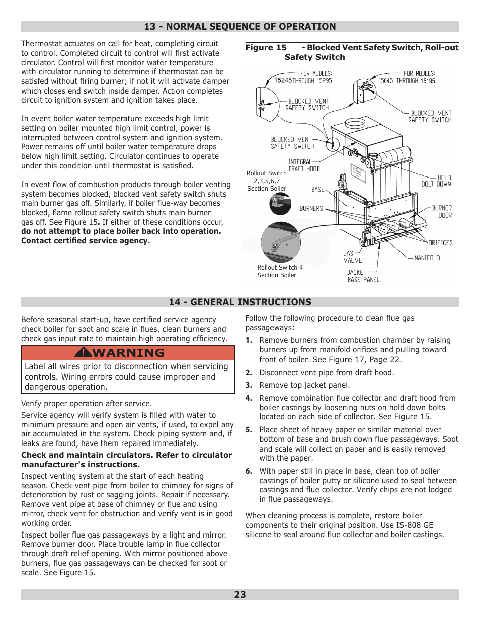 Warning | Pennco 15B045FE User Manual | Page 23 / 32