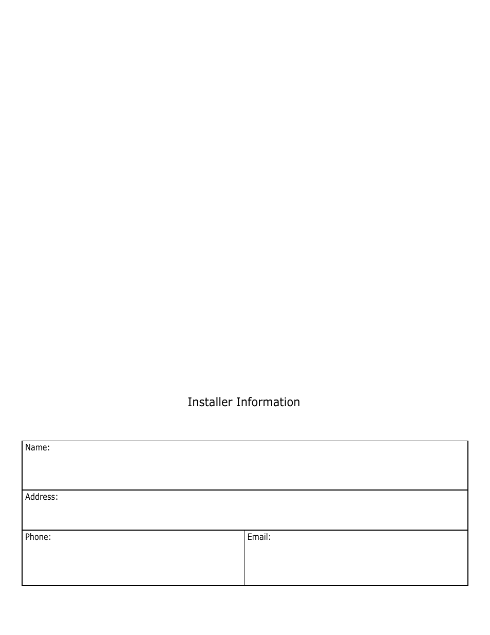 Installer information | Pennco 41K Series Rev. A User Manual | Page 8 / 8