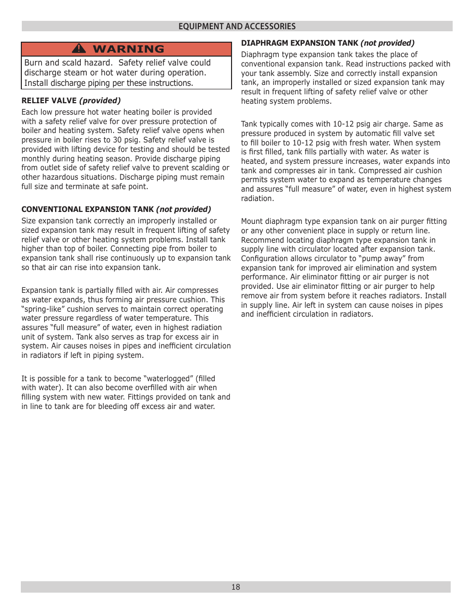 Warning | Pennco 3KW0.60 User Manual | Page 18 / 32