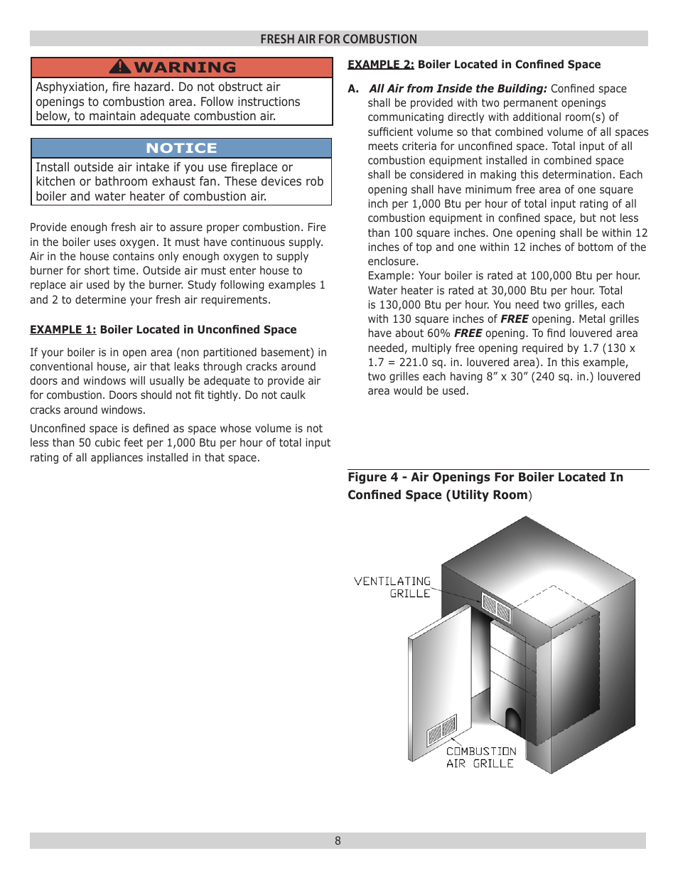 Warning | Pennco 3KW0.60 User Manual | Page 8 / 32