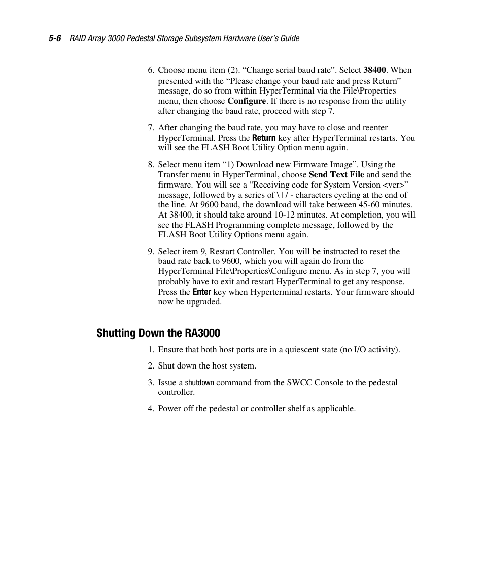 Shutting down the ra3000 | Compaq RAID ARRAY 3000 EK-SMCPO-UG. C01 User Manual | Page 102 / 112