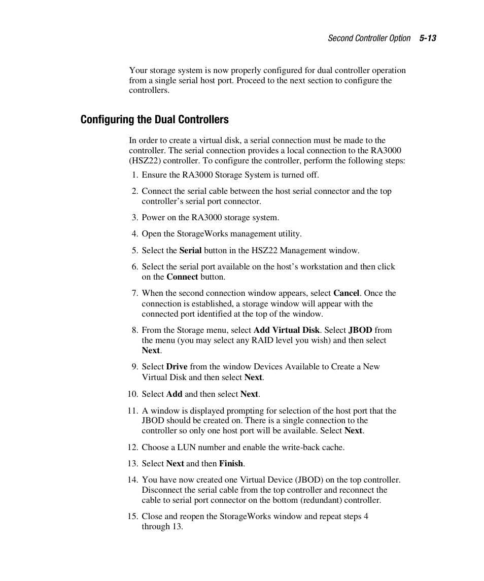 Configuring the dual controllers | Compaq RAID ARRAY 3000 EK-SMCPO-UG. C01 User Manual | Page 109 / 112