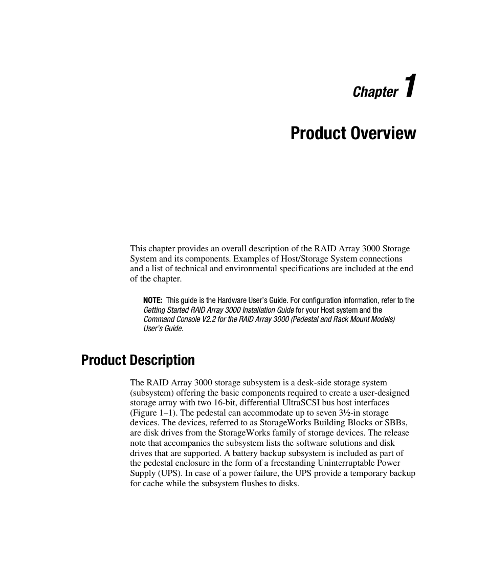 Product overview | Compaq RAID ARRAY 3000 EK-SMCPO-UG. C01 User Manual | Page 17 / 112