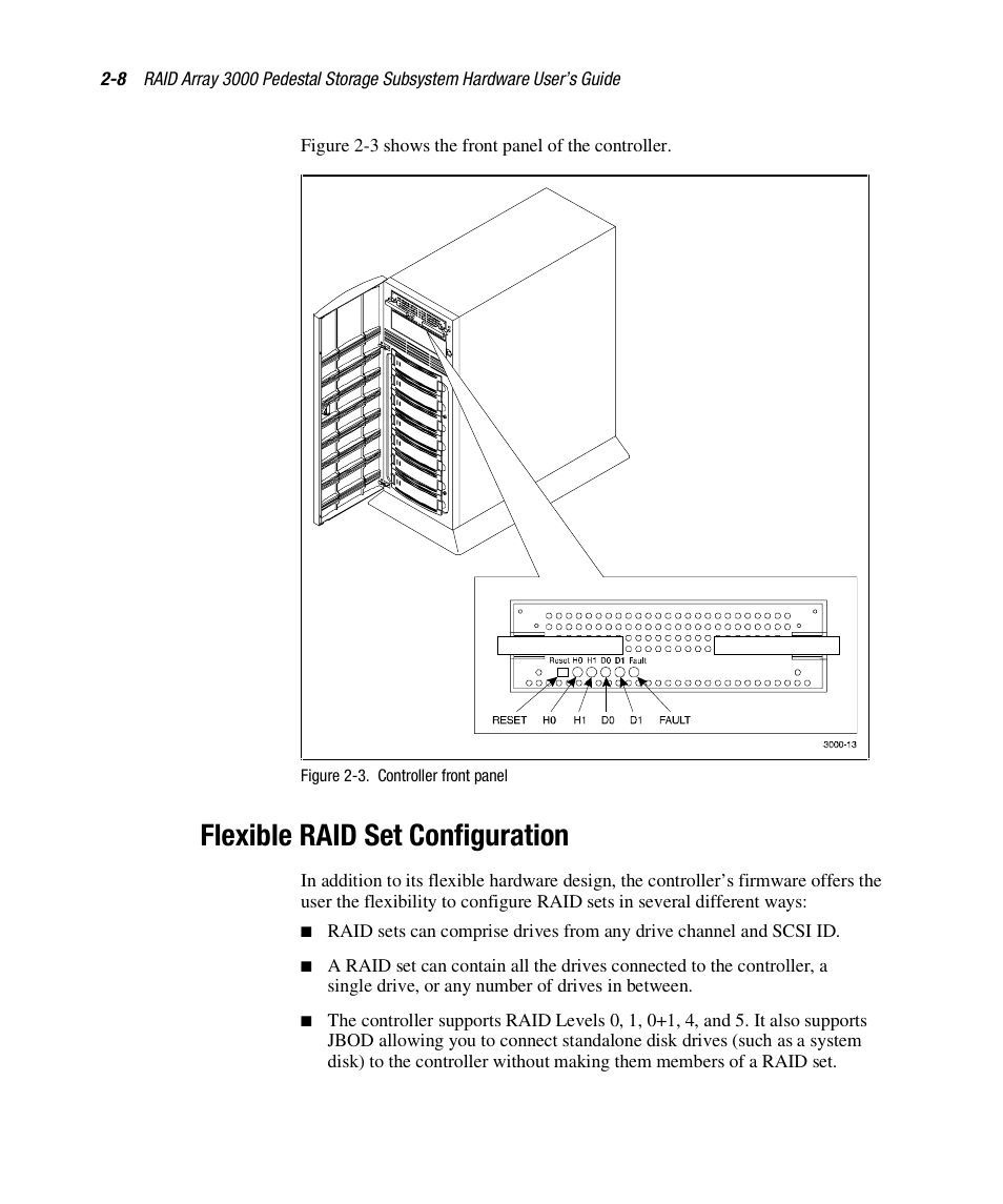 Flexible raid set configuration | Compaq RAID ARRAY 3000 EK-SMCPO-UG. C01 User Manual | Page 42 / 112