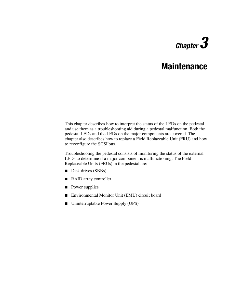 Maintenance, Chapter | Compaq RAID ARRAY 3000 EK-SMCPO-UG. C01 User Manual | Page 61 / 112