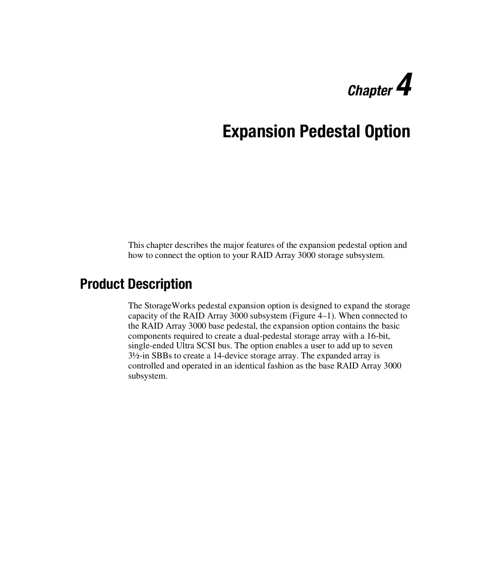 Expansion pedestal option | Compaq RAID ARRAY 3000 EK-SMCPO-UG. C01 User Manual | Page 81 / 112