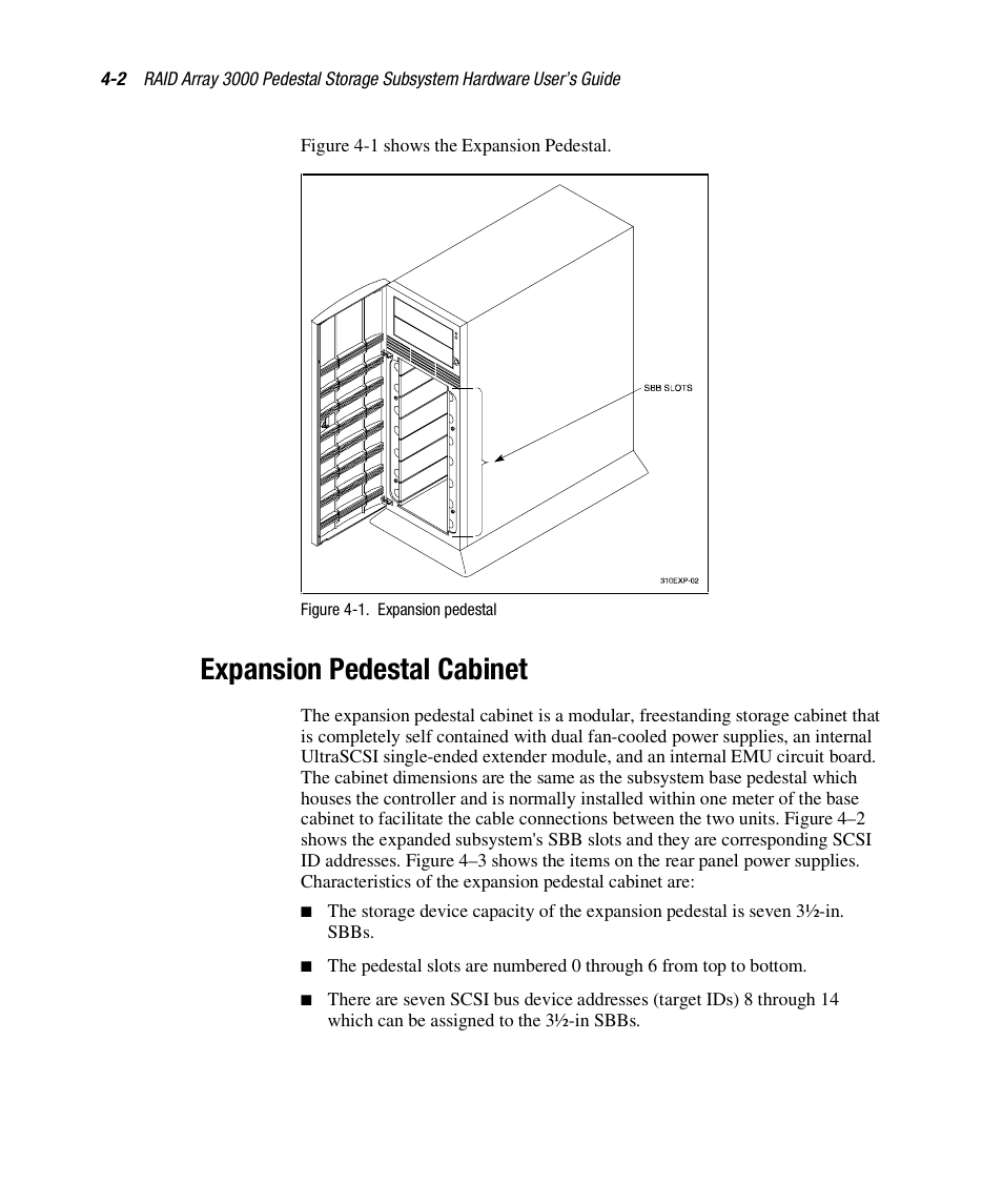 Expansion pedestal cabinet | Compaq RAID ARRAY 3000 EK-SMCPO-UG. C01 User Manual | Page 82 / 112