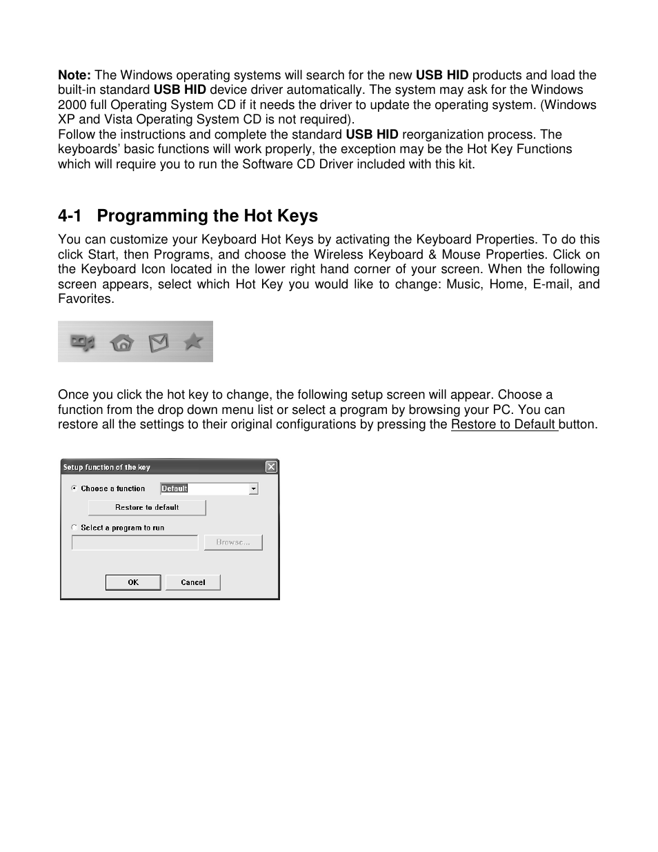 1 programming the hot keys | Compaq 61000101 User Manual | Page 5 / 11