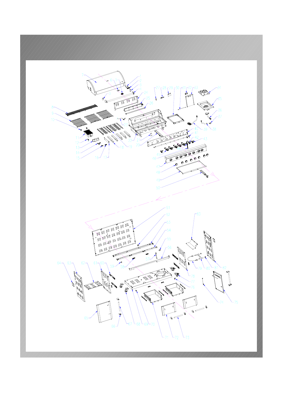 Grill parts diagram | Permasteel PG-50601SRL(N) User Manual | Page 7 / 37