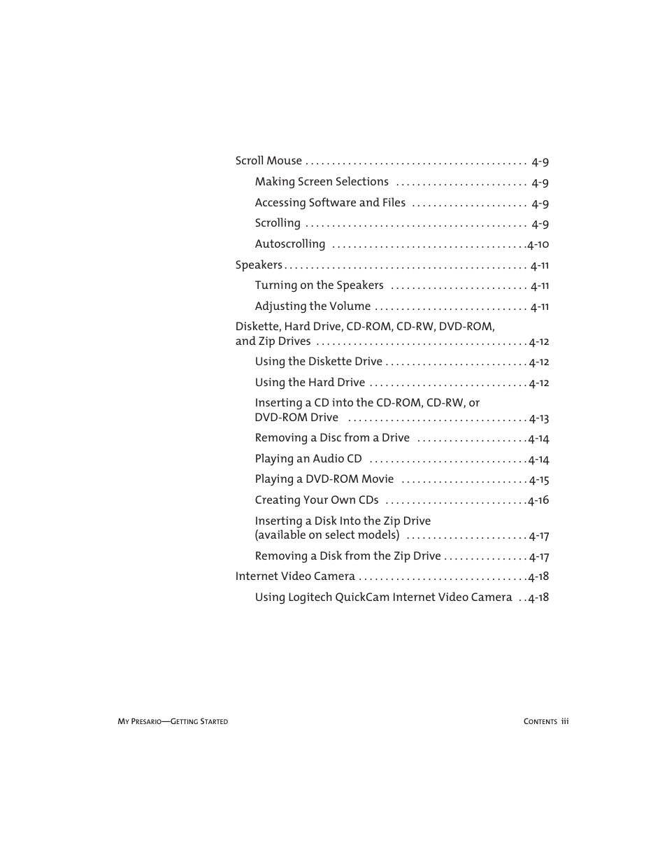 Compaq Presario User Manual | Page 6 / 96