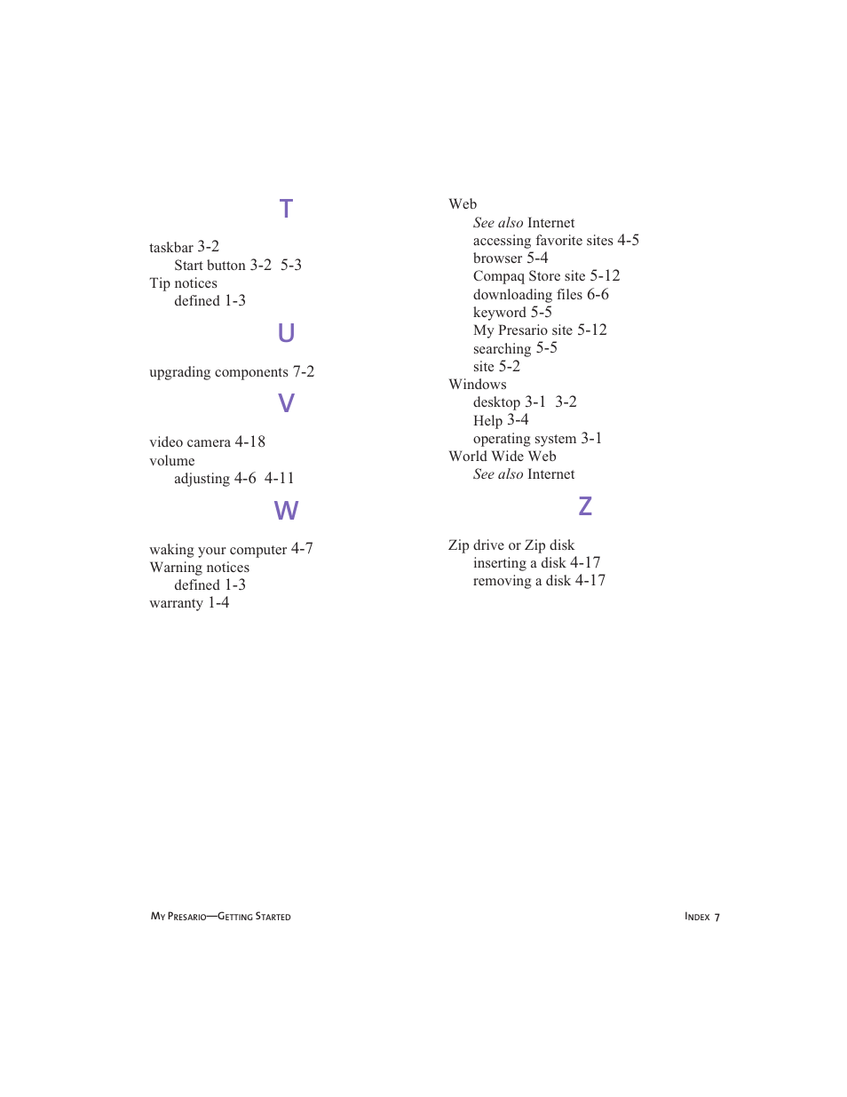 Compaq Presario User Manual | Page 96 / 96