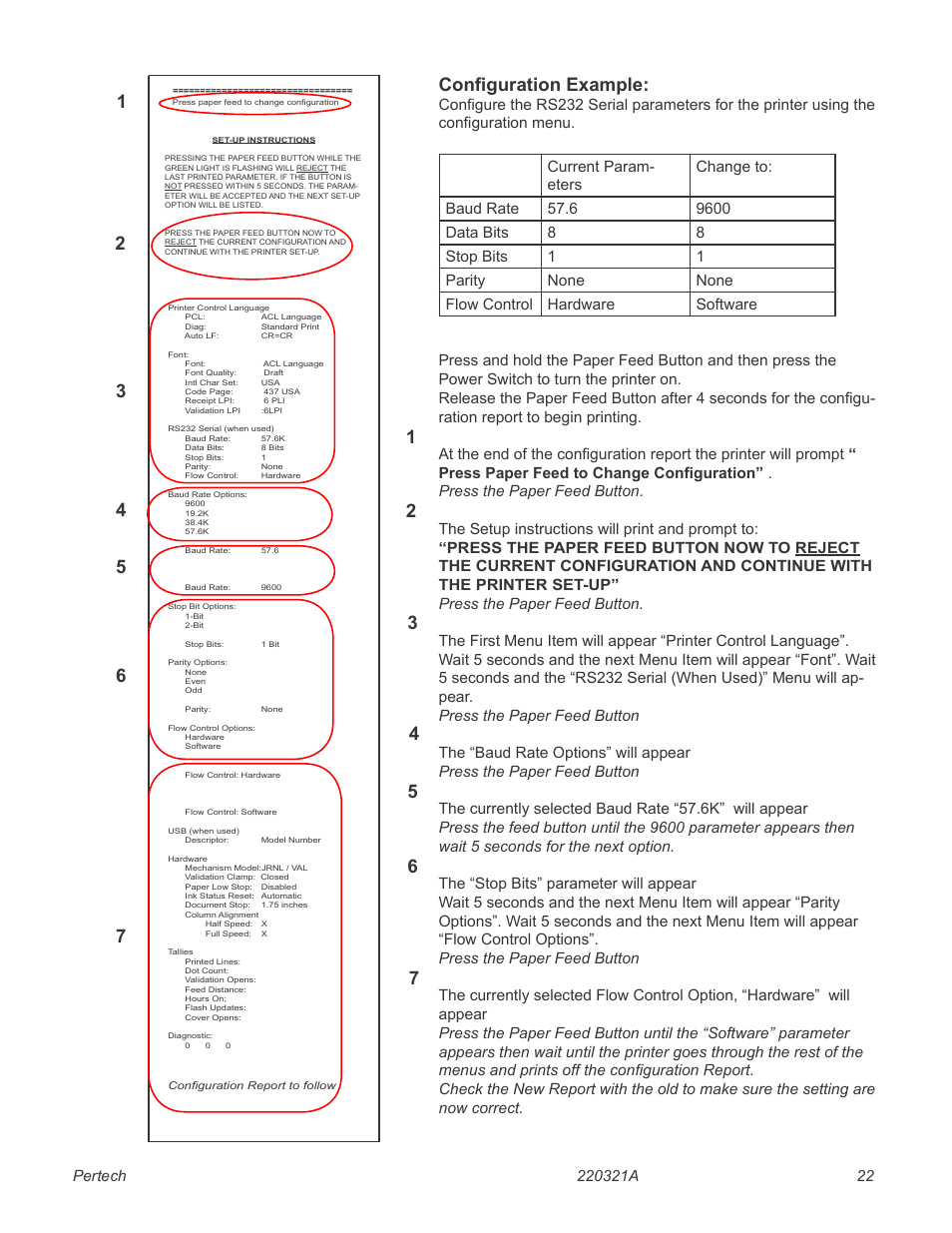 Printer confguration options, Options for acl compatibility mode | Pertech 5300 Series User Manual | Page 29 / 41