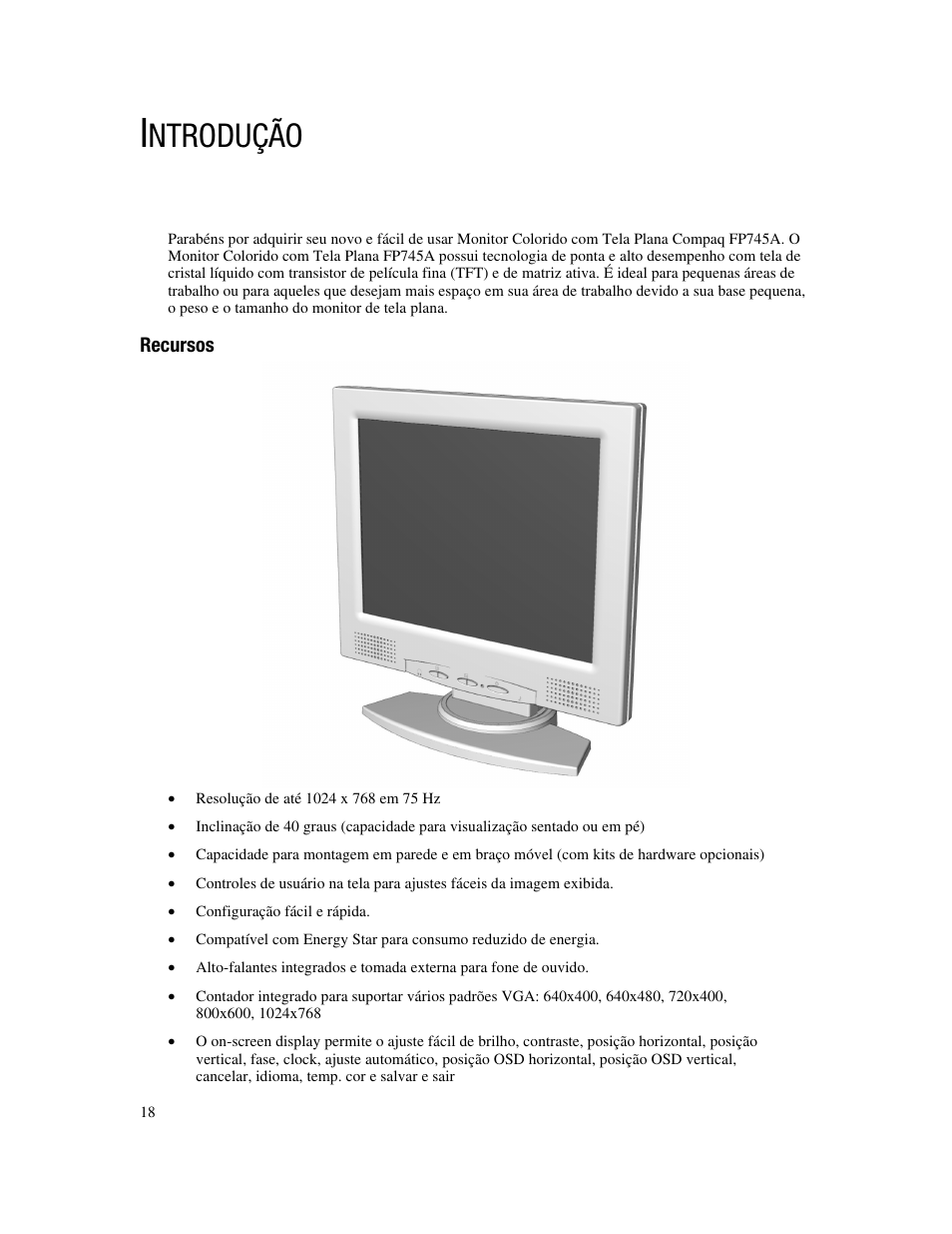 Ntrodução | Compaq FP745A User Manual | Page 20 / 66