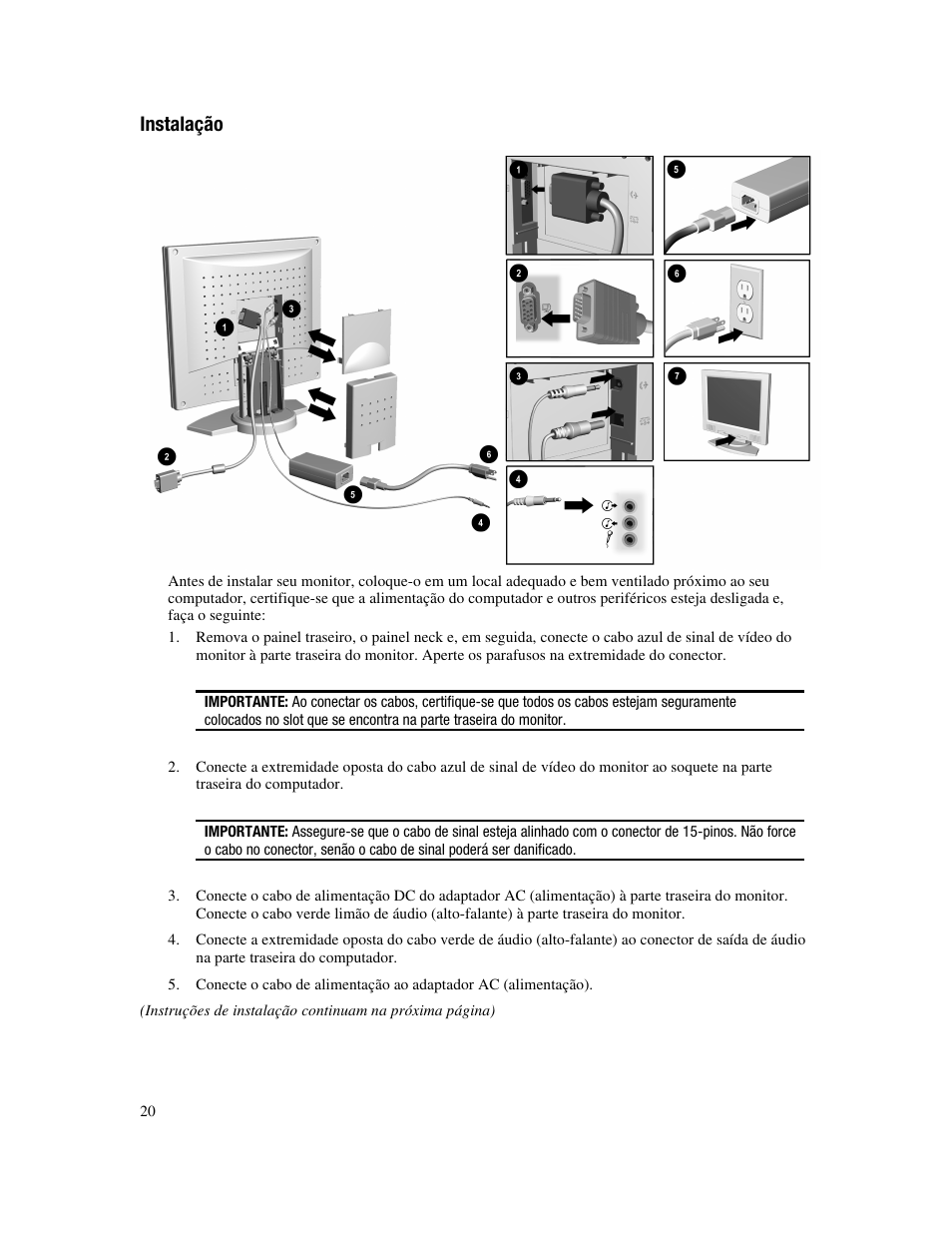 Instalação | Compaq FP745A User Manual | Page 22 / 66