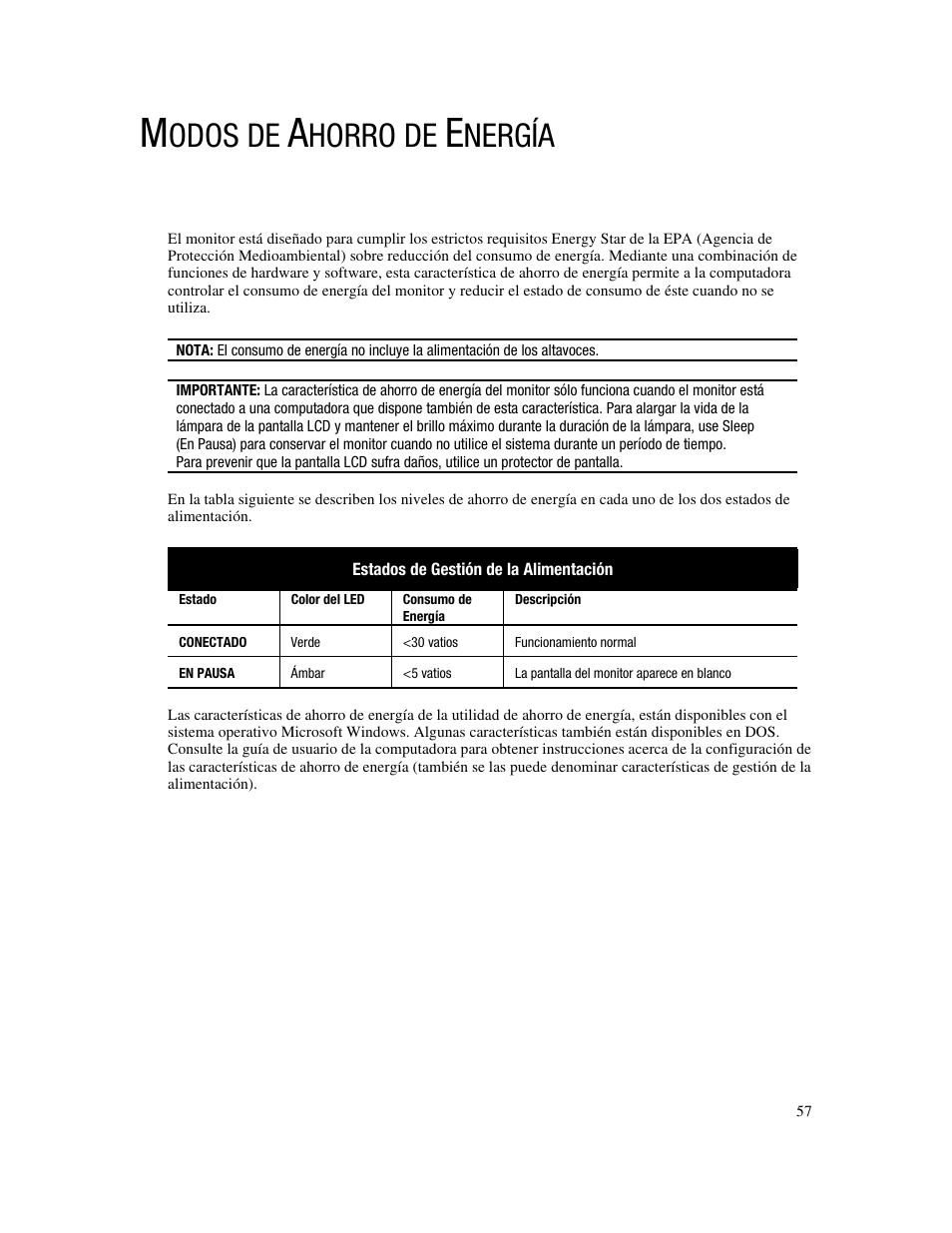 Odos de, Horro de, Nergía | Compaq FP745A User Manual | Page 59 / 66