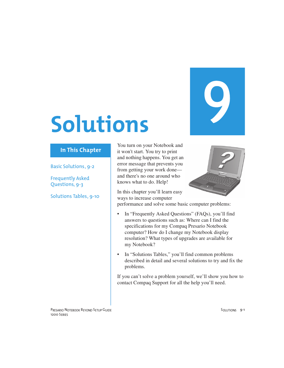 Solutions | Compaq 1200 User Manual | Page 107 / 158