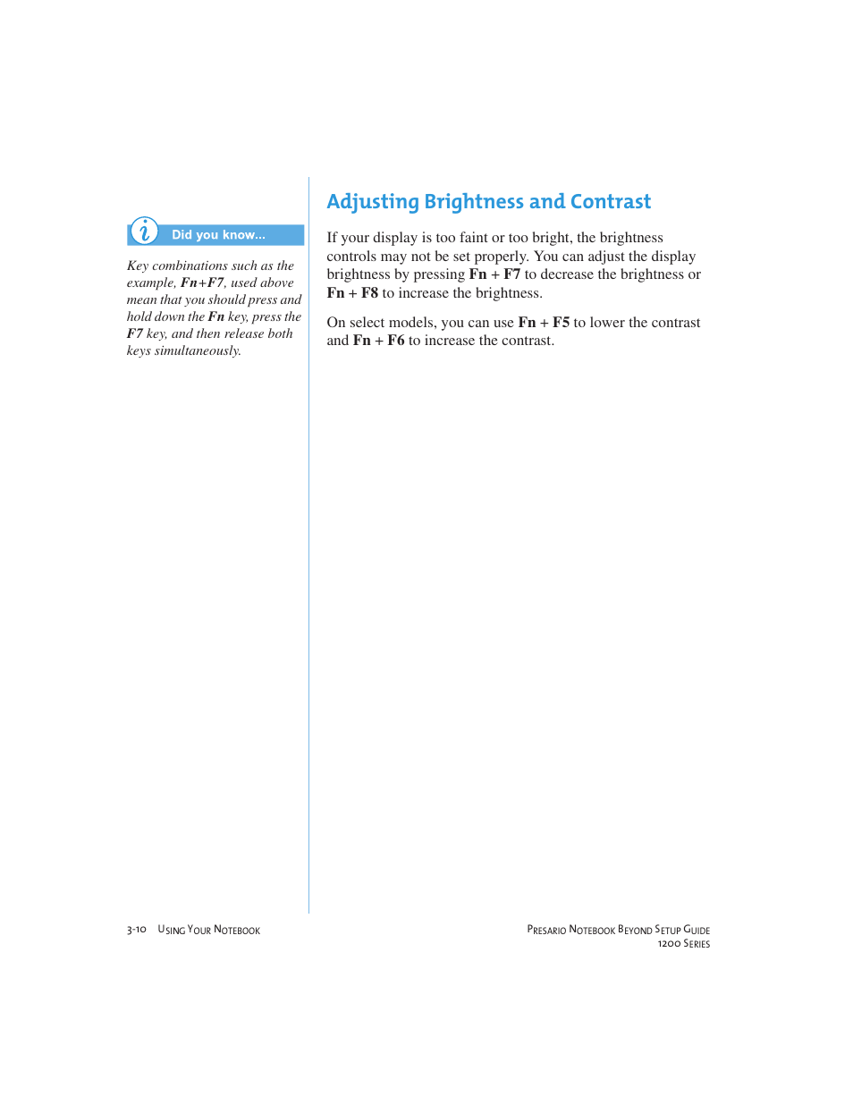 Adjusting brightness and contrast | Compaq 1200 User Manual | Page 32 / 158