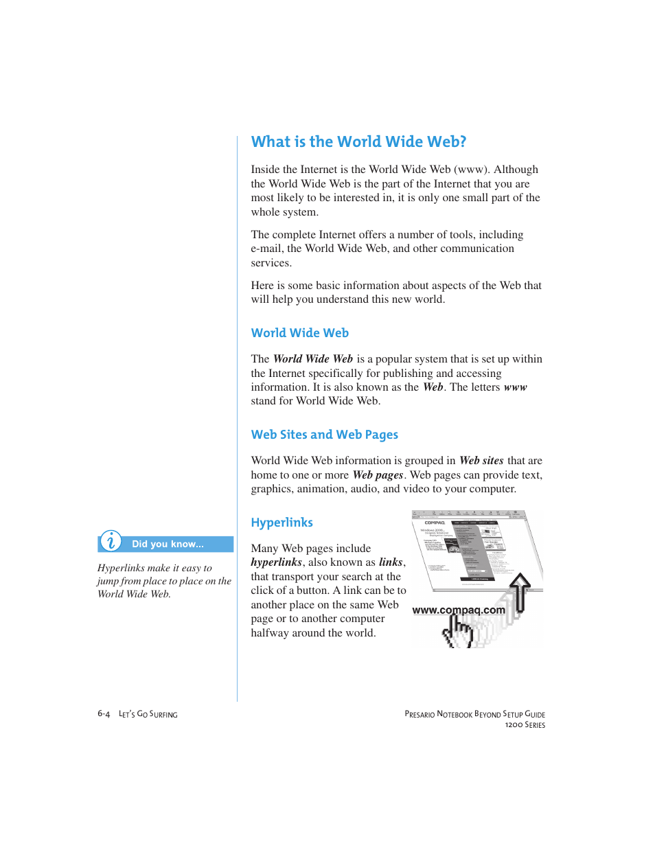 What is the world wide web | Compaq 1200 User Manual | Page 68 / 158