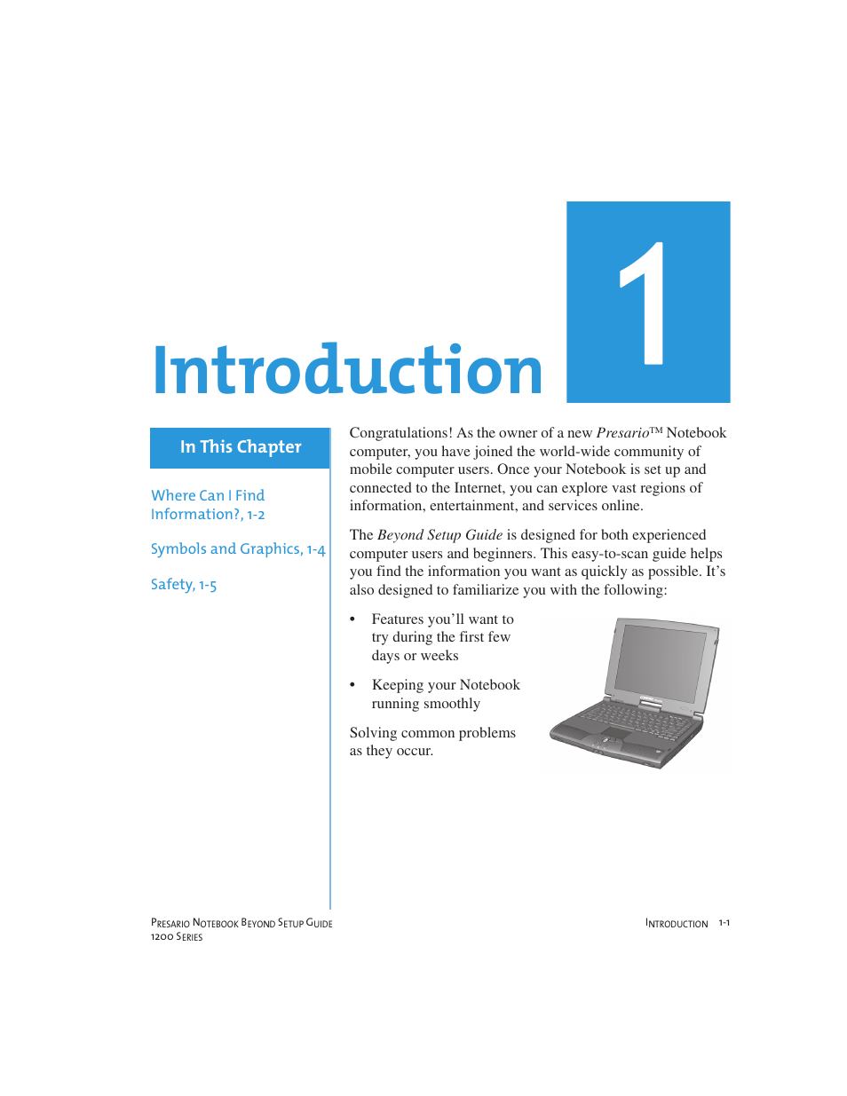 Introduction | Compaq 1200 User Manual | Page 9 / 158