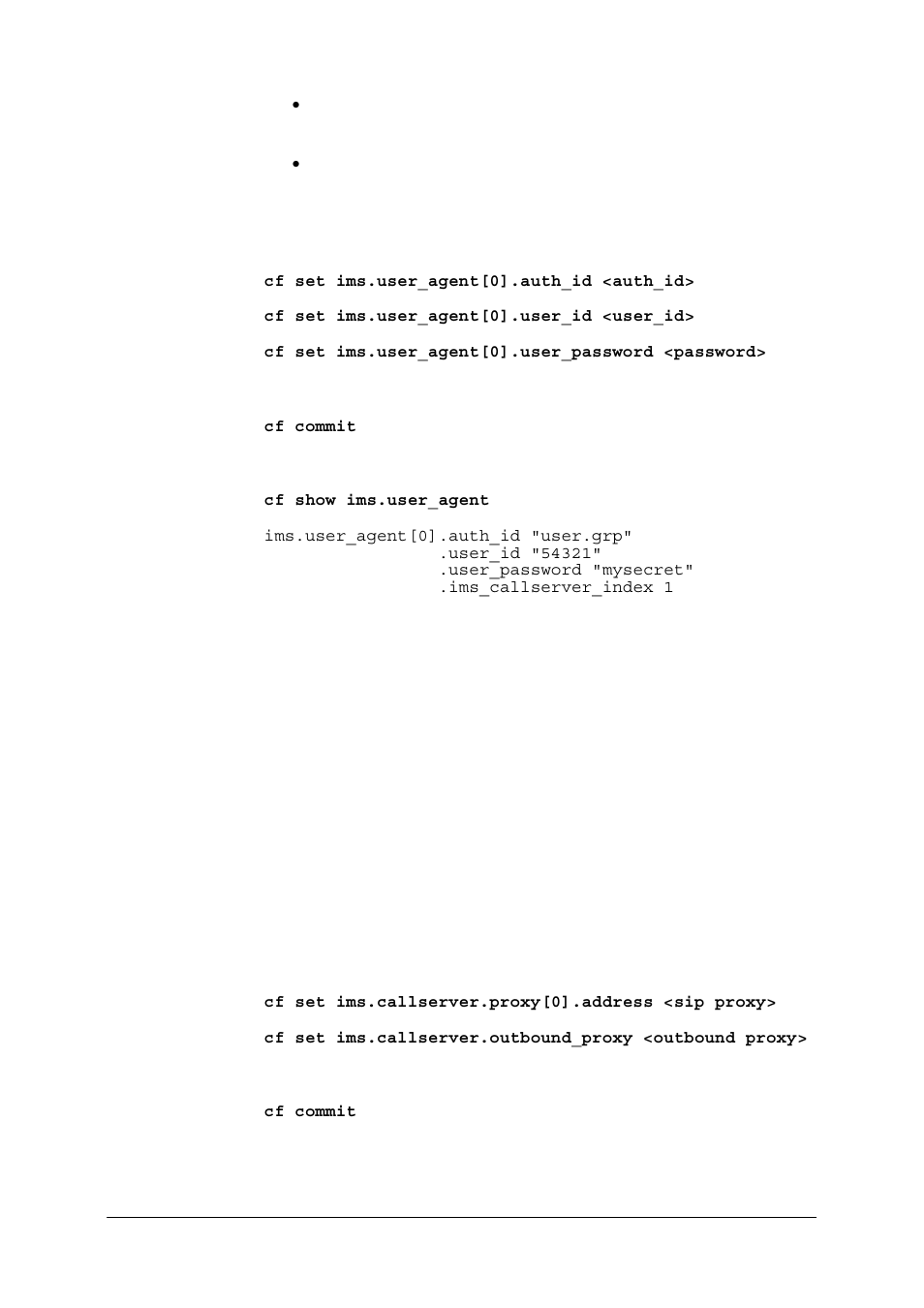 1 cli commands, 2 ims call server, Ims call server | Compaq W25 User Manual | Page 11 / 20