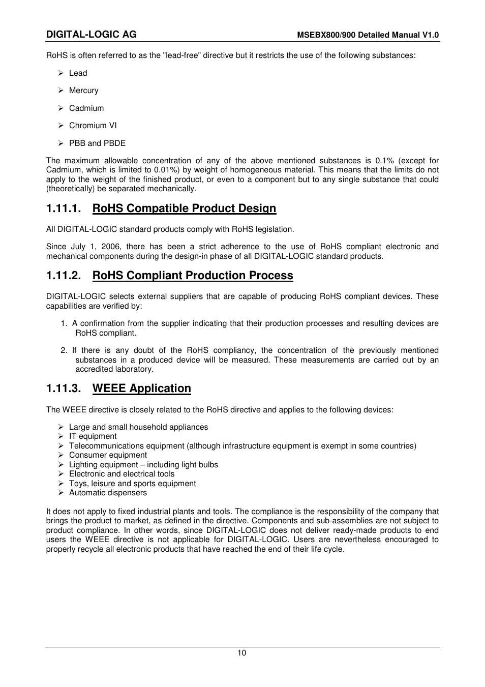 1 rohs compatible product design, 2 rohs compliant production process, 3 weee application | Rohs compatible product design, Rohs compliant production process, Weee application | Compaq MICROSPACE MSEBX900 User Manual | Page 10 / 53
