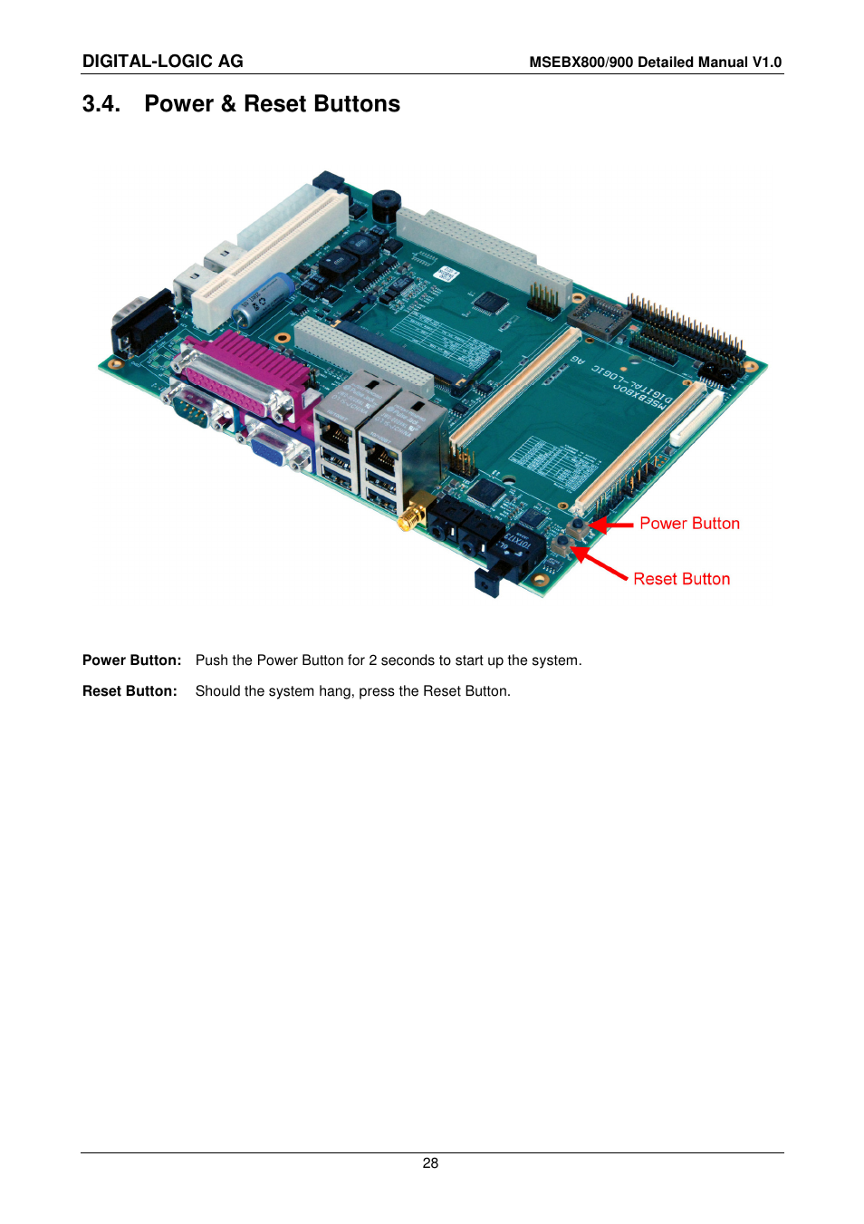 4 power & reset buttons, Power & reset buttons | Compaq MICROSPACE MSEBX900 User Manual | Page 28 / 53