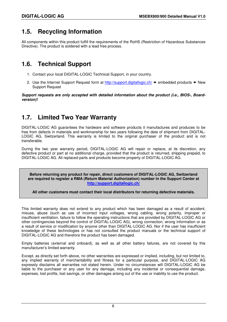 5 recycling information, 6 technical support, 7 limited two year warranty | Recycling information, Technical support, Limited two year warranty | Compaq MICROSPACE MSEBX900 User Manual | Page 6 / 53