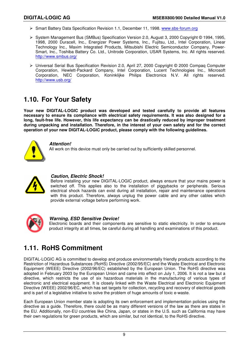 10 for your safety, 11 rohs commitment, For your safety | Rohs commitment | Compaq MICROSPACE MSEBX900 User Manual | Page 9 / 53