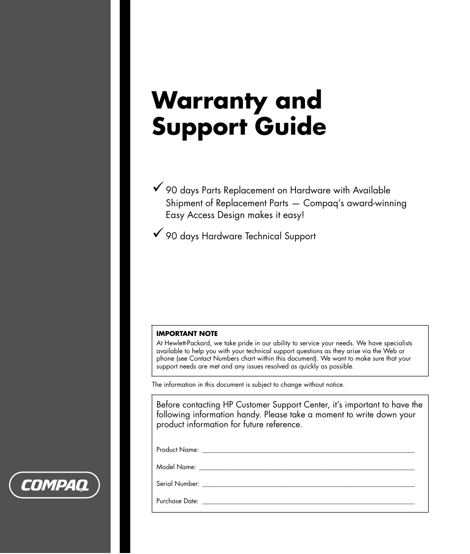 Compaq SR1677CF User Manual | 16 pages