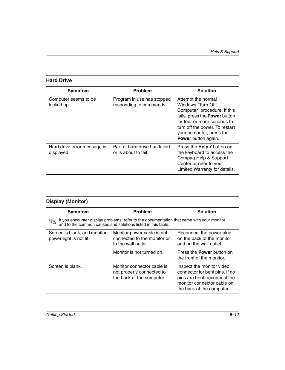 Hard drive –11 display (monitor) –11 | Compaq 6000 User Manual | Page 55 / 70