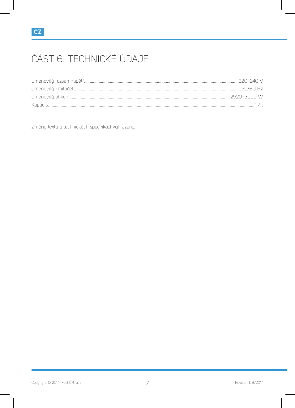 Část 6: technické údaje | Philco PHWK 2012 User Manual | Page 18 / 48