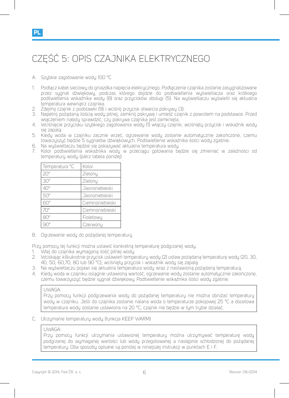 Część 5: opis czajnika elektrycznego | Philco PHWK 2002 User Manual | Page 48 / 52