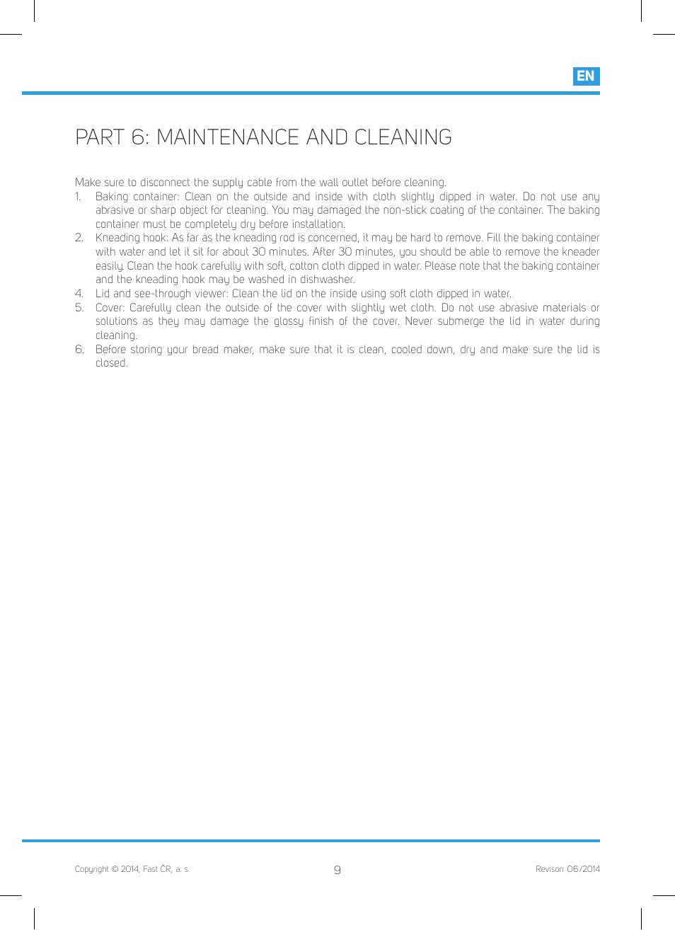 Part 6: maintenance and cleaning | Philco PHBM 7000 User Manual | Page 11 / 88