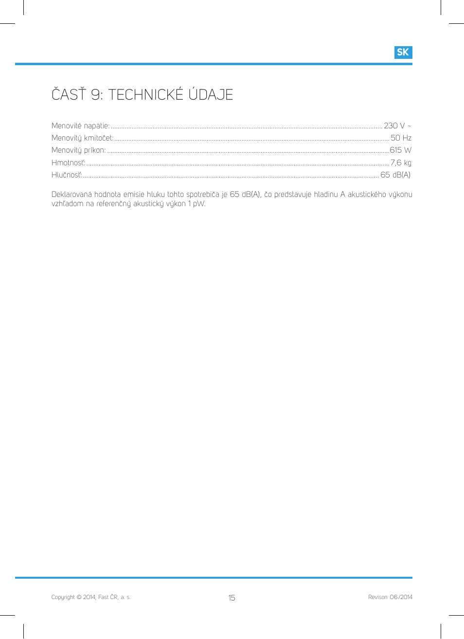 Časť 9: technické údaje | Philco PHBM 7000 User Manual | Page 51 / 88