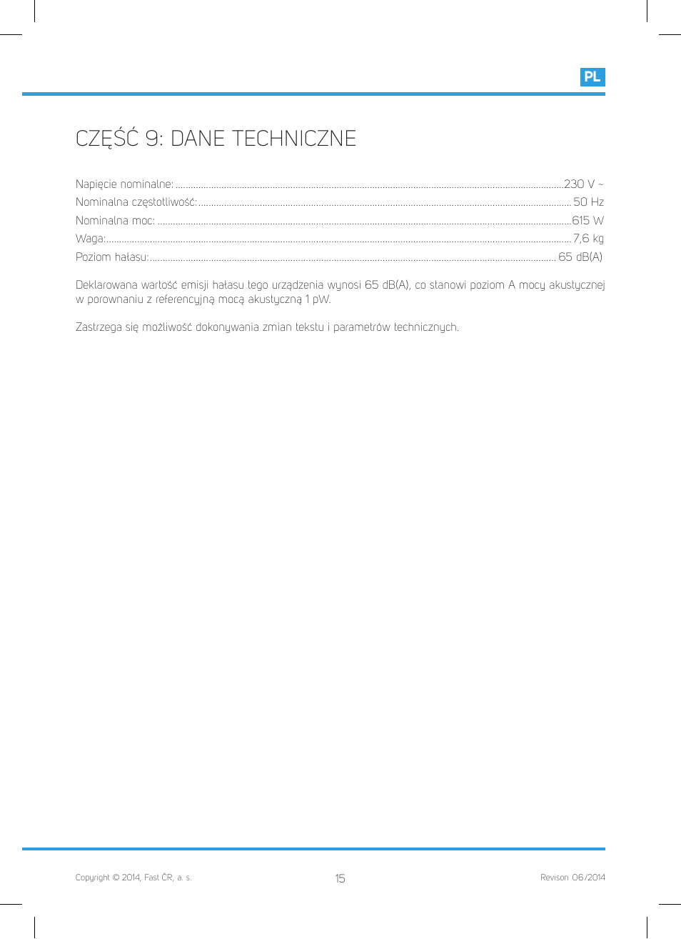 Część 9: dane techniczne | Philco PHBM 7000 User Manual | Page 85 / 88