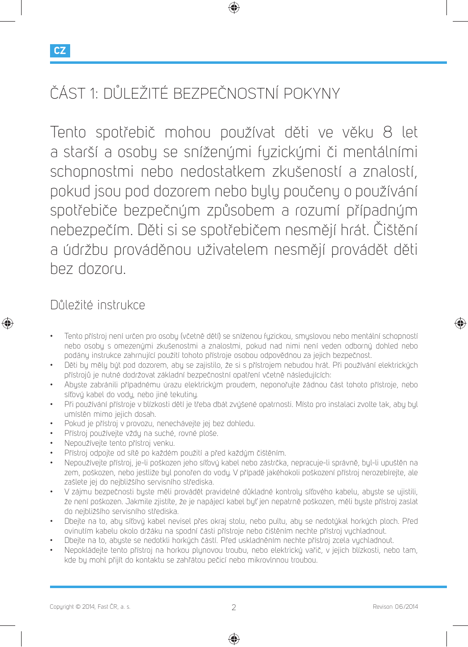 Část 1: důležité bezpečnostní pokyny, Důležité instrukce | Philco PHTA 3000 User Manual | Page 12 / 42