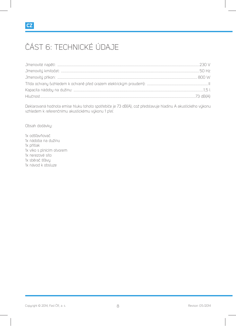 Část 6: technické údaje | Philco PHJE 5010 User Manual | Page 20 / 52