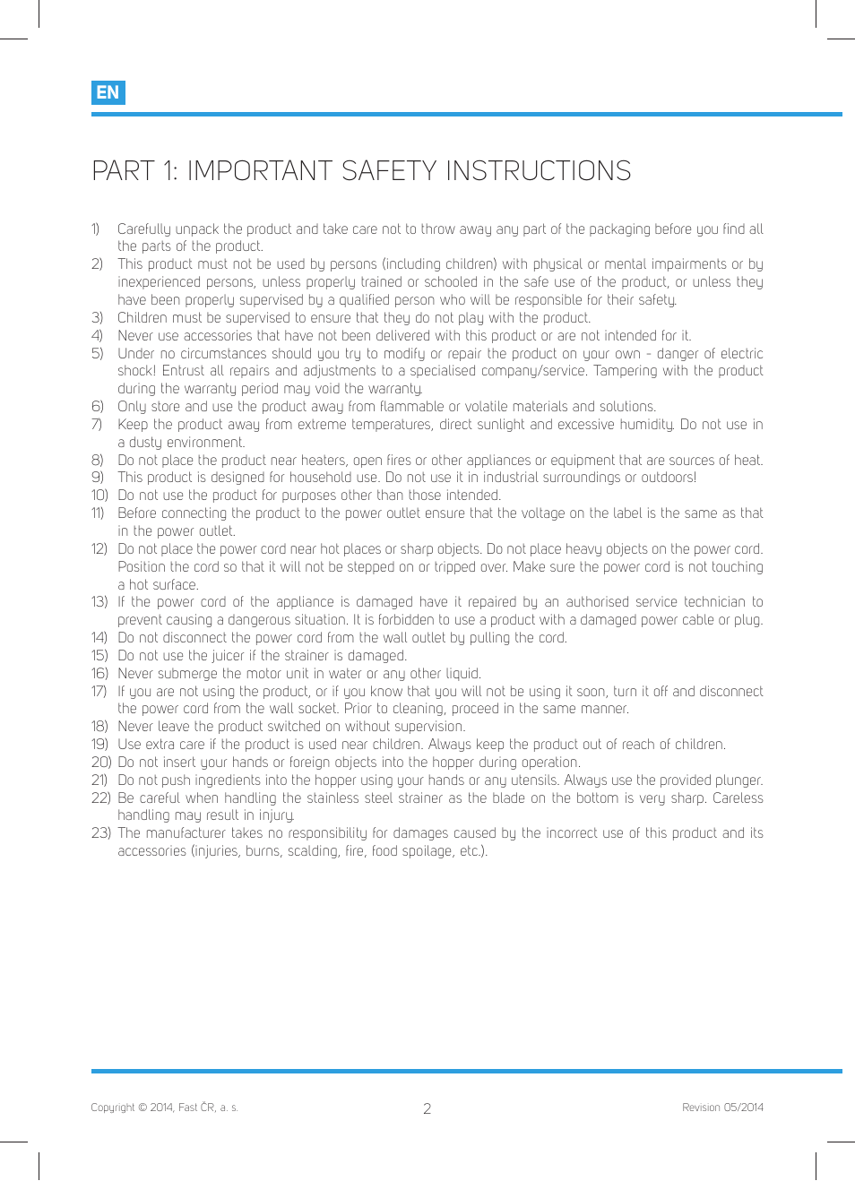 Part 1: important safety instructions | Philco PHJE 5010 User Manual | Page 4 / 52