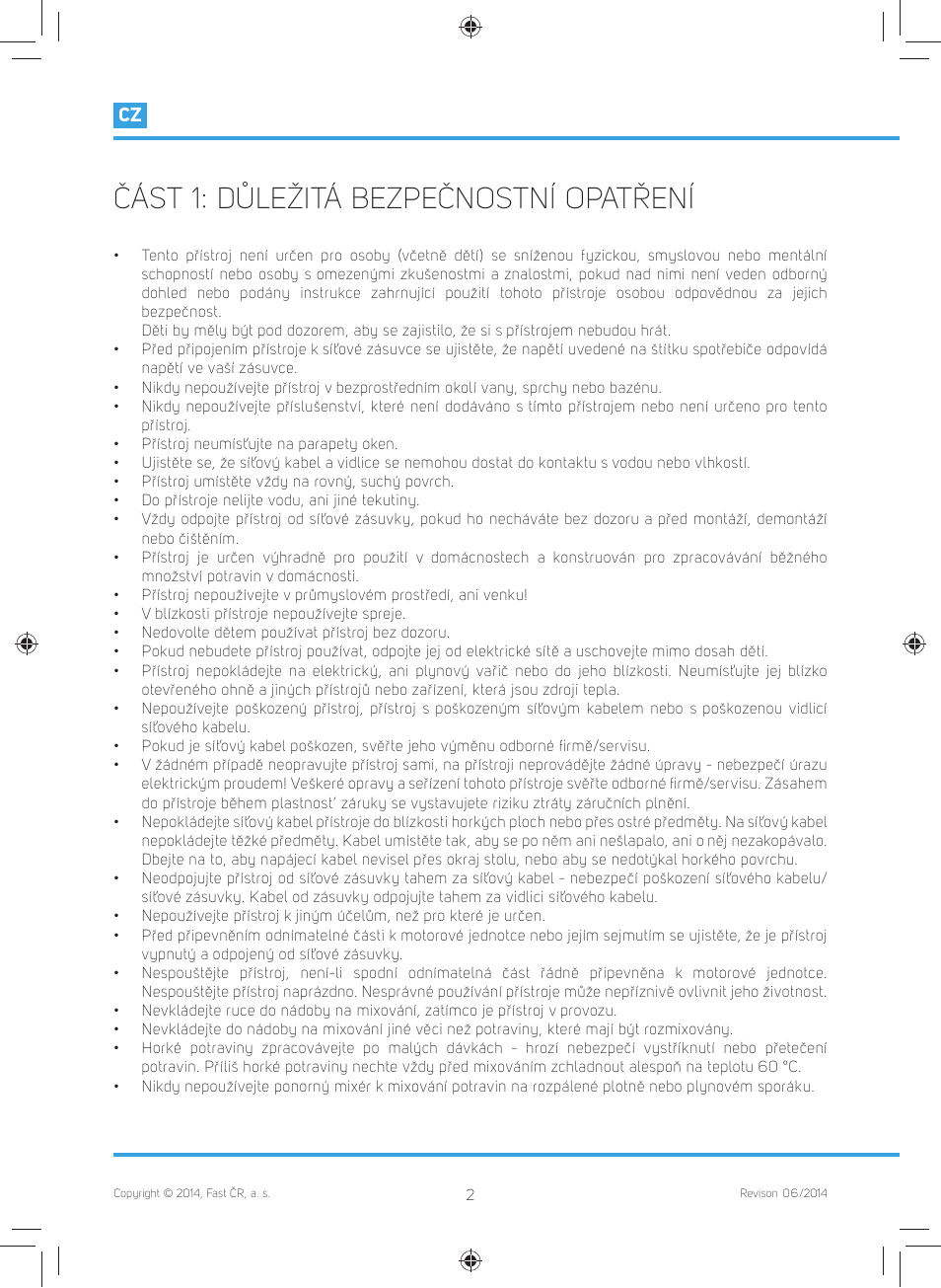 Část 1: důležitá bezpečnostní opatření | Philco PHHB 6601 User Manual | Page 12 / 44