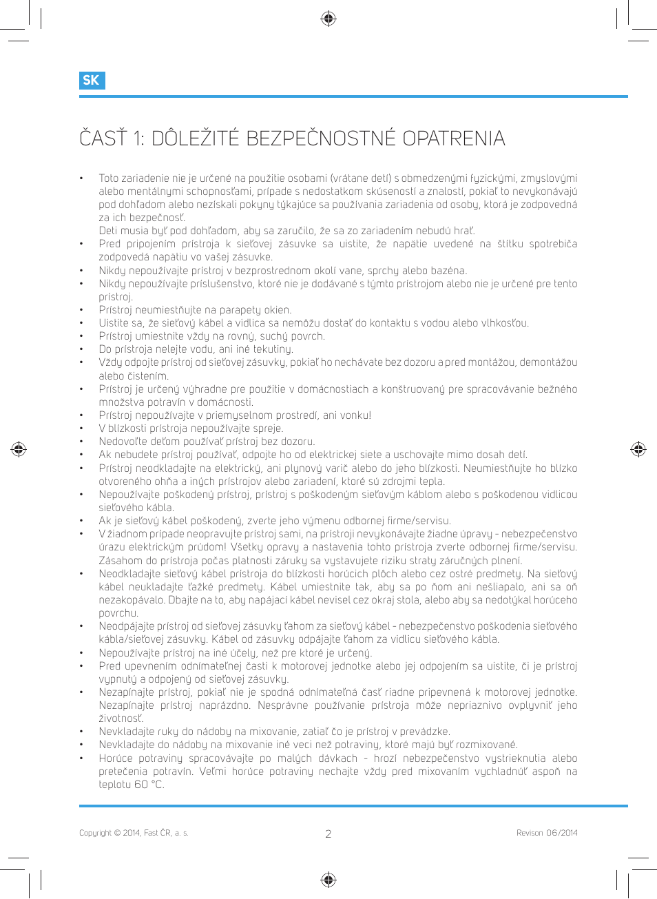 Časť 1: dôležité bezpečnostné opatrenia | Philco PHHB 6601 User Manual | Page 20 / 44