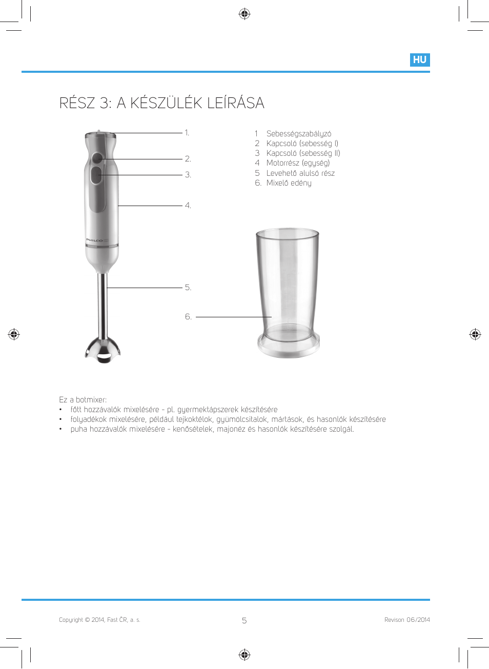 Rész 3: a készülék leírása | Philco PHHB 6601 User Manual | Page 31 / 44